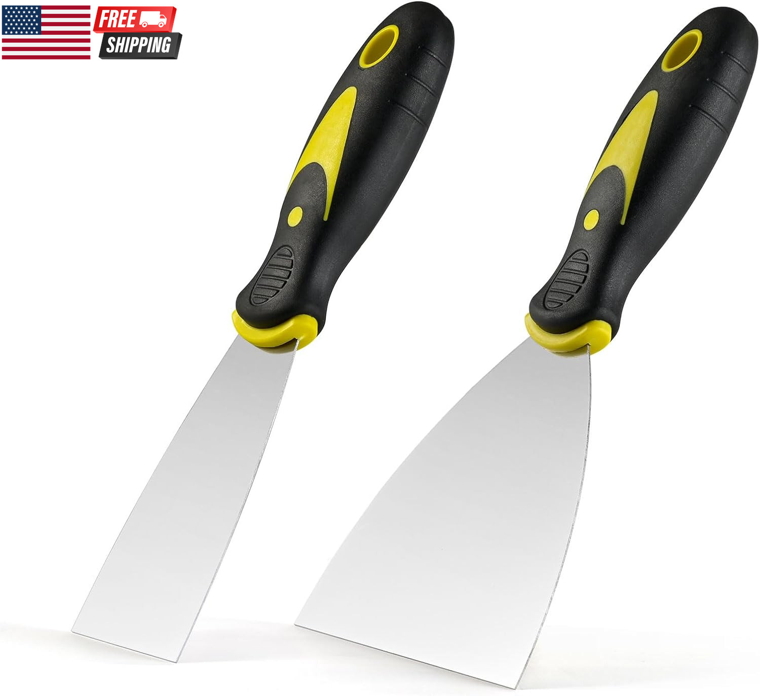 Putty Knife Scraper Set, 2" 4" Spackle Knife 2Pack, Stainless Steel Paint Scrape