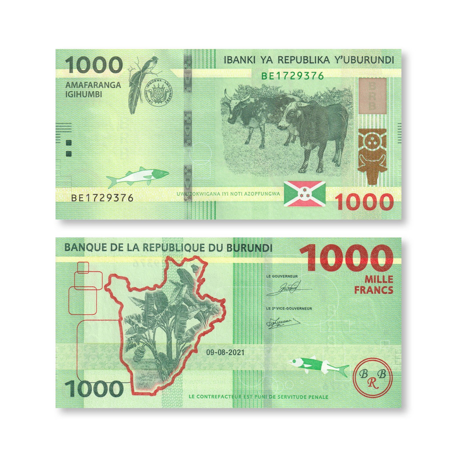 Burundi 1000 Francs, 2021, B242a, UNC