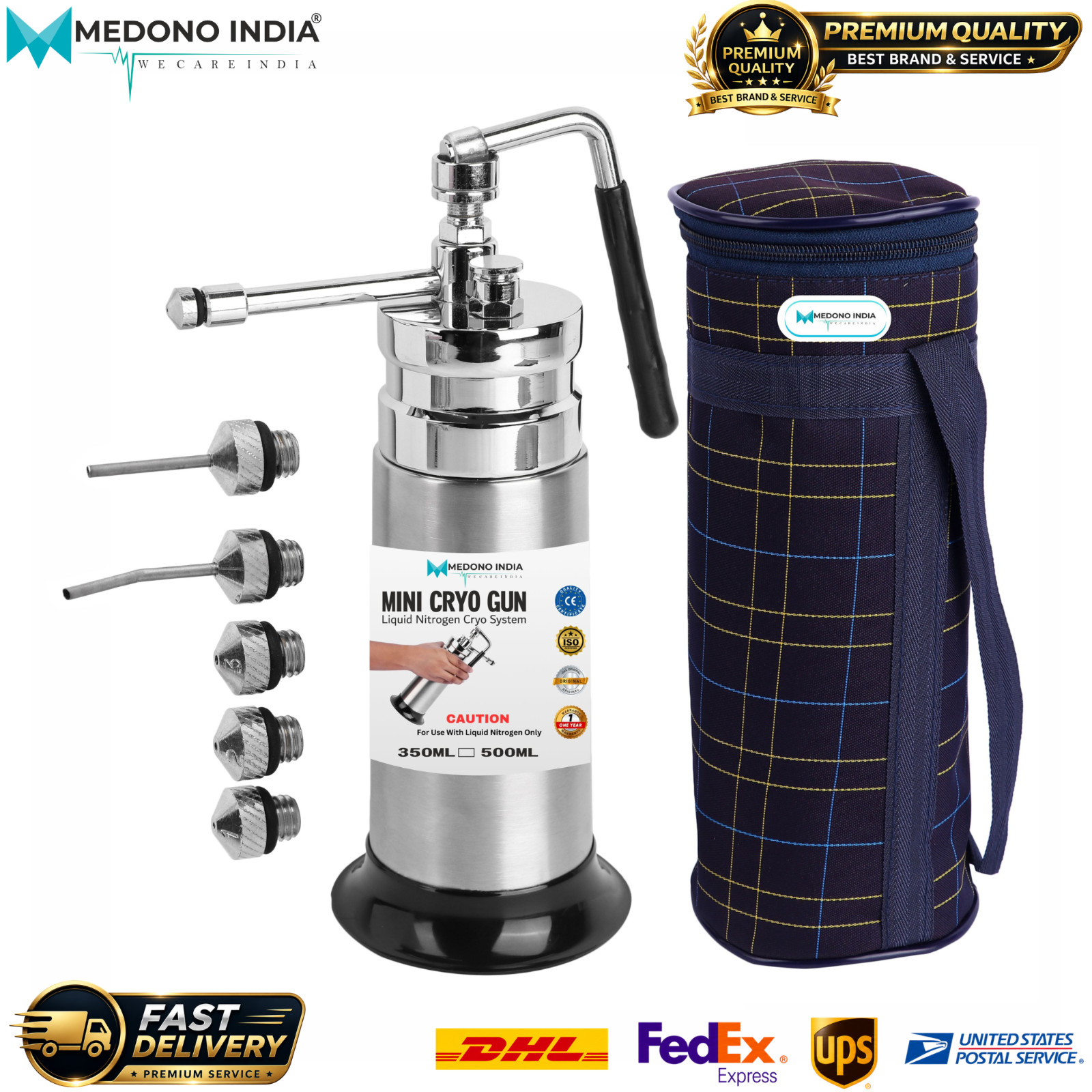 Professional Mini Cryo Can For Dermatology 350ML Liquid Nitrogen Sprayer Premium