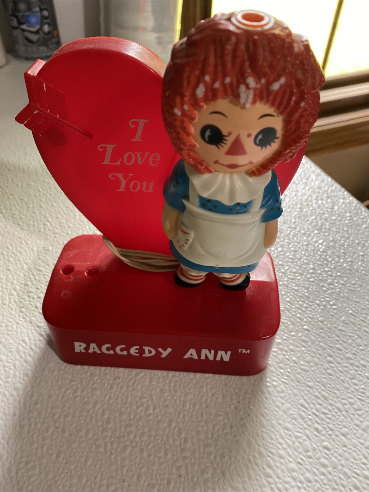 Janex Raggedy Ann Night Light Kids Red Good 1973 Vintage Heart I Love You Lamp