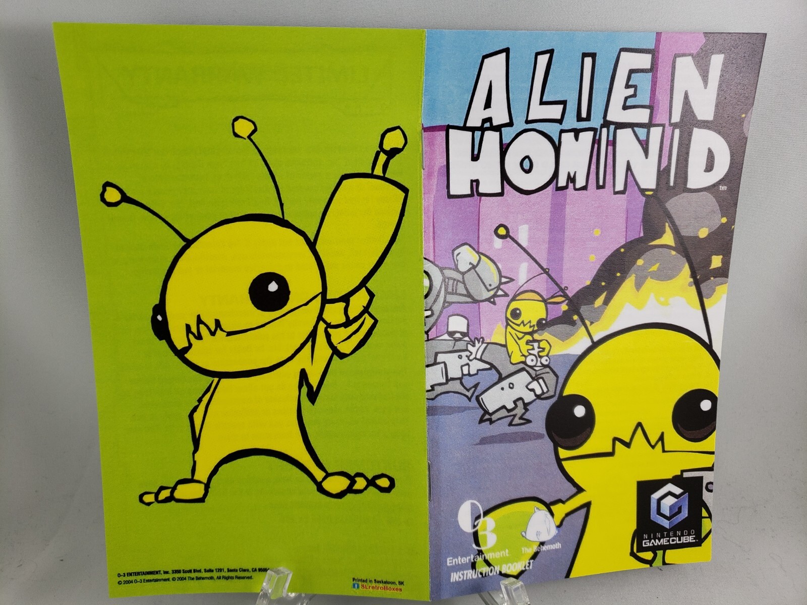Gamecube MANUAL - ALIEN HOMINID - Nintendo GCN 'Replacement' Instruction Booklet