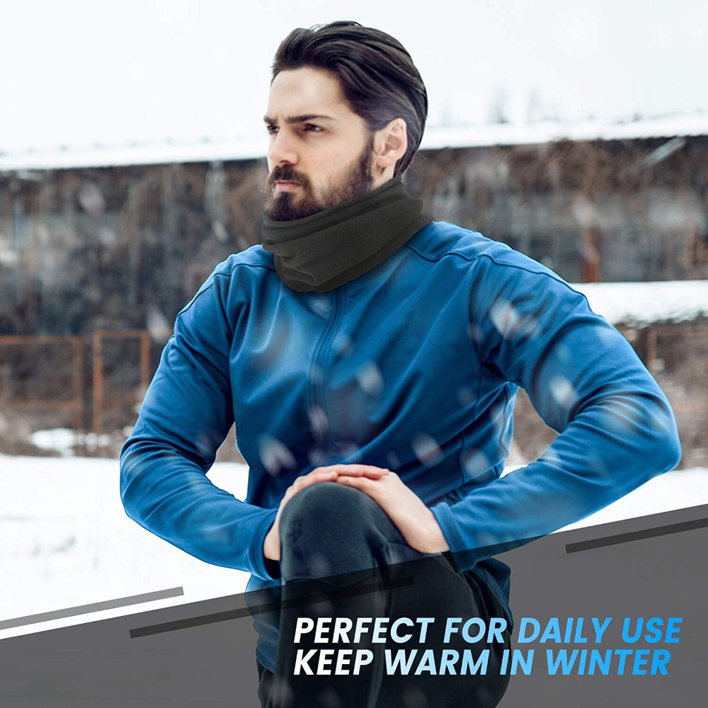 Men Neck Warmer Gaiter Winter Fleece Ski Face Mask Tube Scarf for Cold Weather
