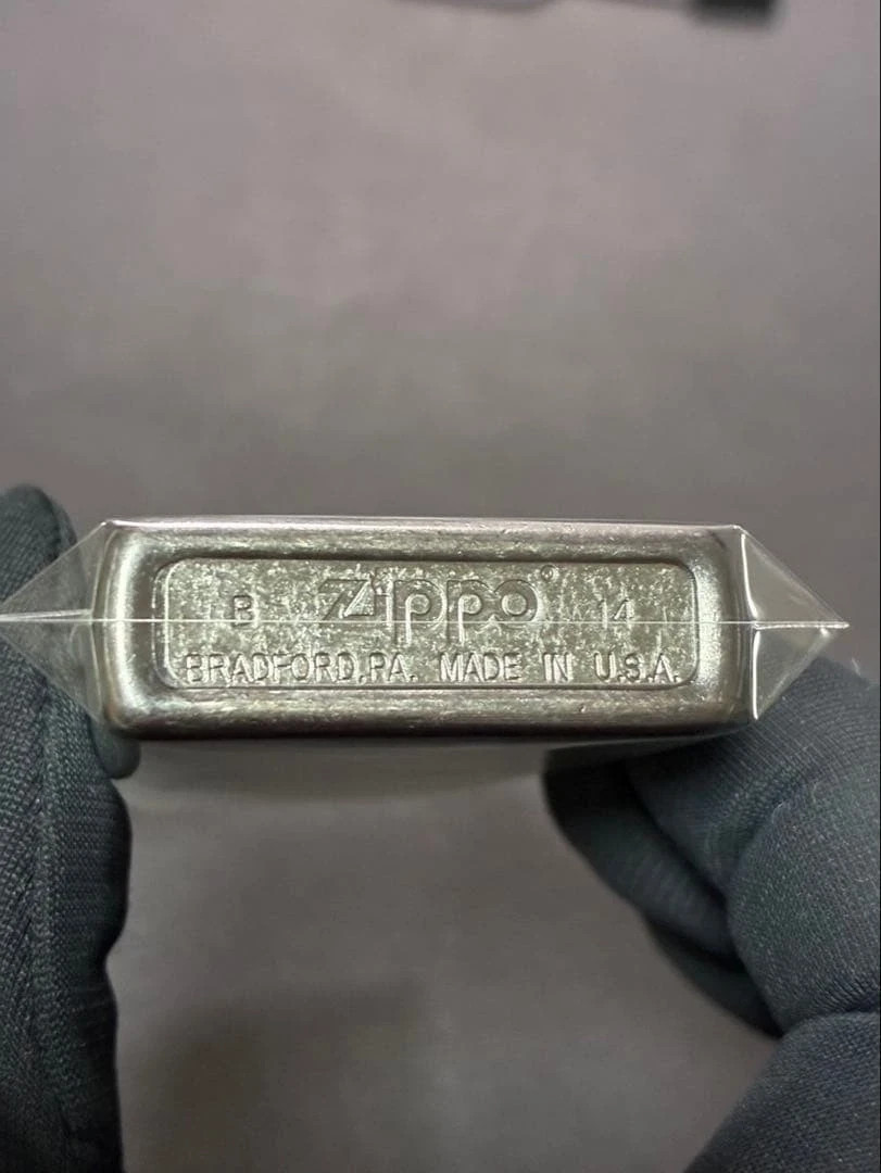 Zippo Skull Etching Silver Double Sided Processing Lighter Regular Japan