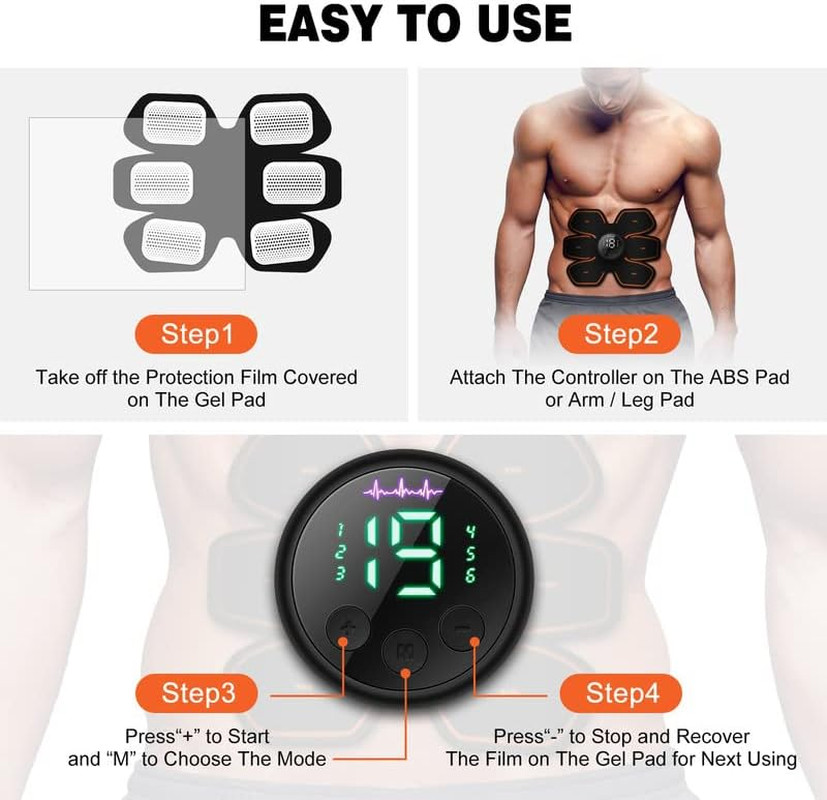 Cepignoly Joinpital ABS Stimulator Workout Equipment, Ab Machine USB Rechargeabl
