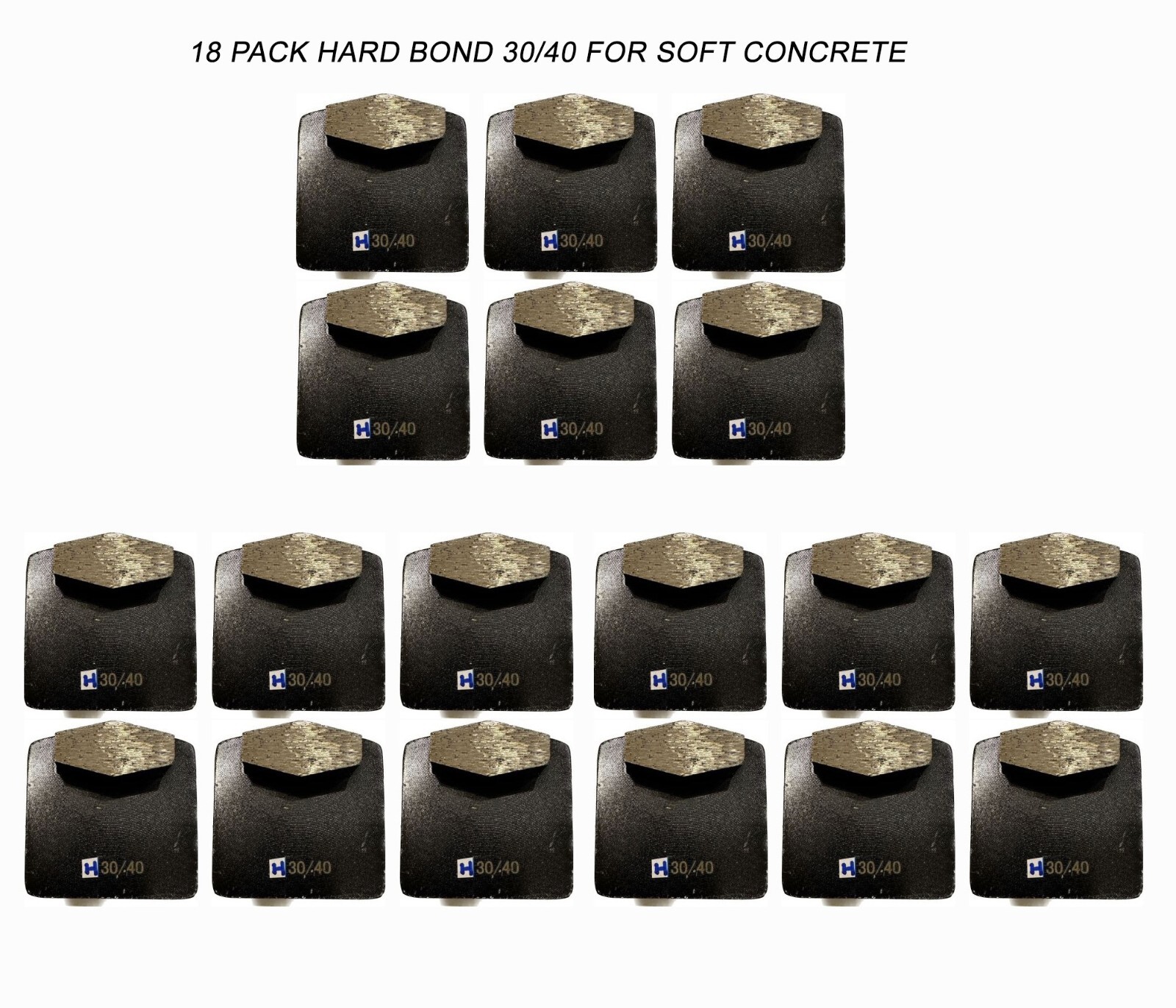 18-Pack! Husqvarna-Compatible Diamond Grinding Disc For SOFT Surface, Grit 30/40