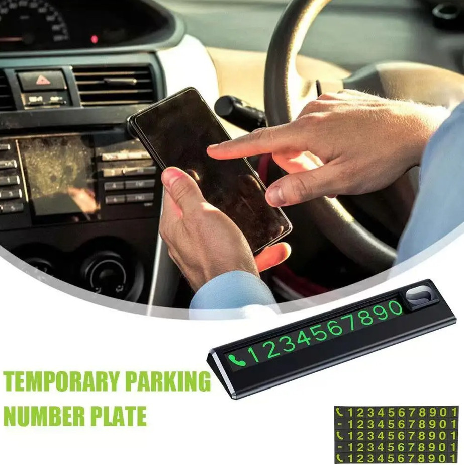 Temporary Parking Number Plate Car Dashboard Phone Number Card
