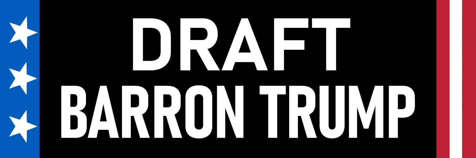 Draft Barron Trump Sticker Large 3x9 End Iran War Stickers