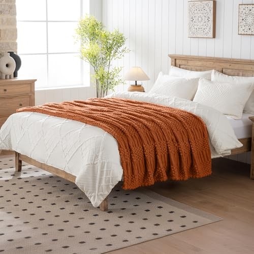 50x70 Inch Throw Blanket - Soft & Fluffy Fleece, Cute & XL Throw(50x70) Rust