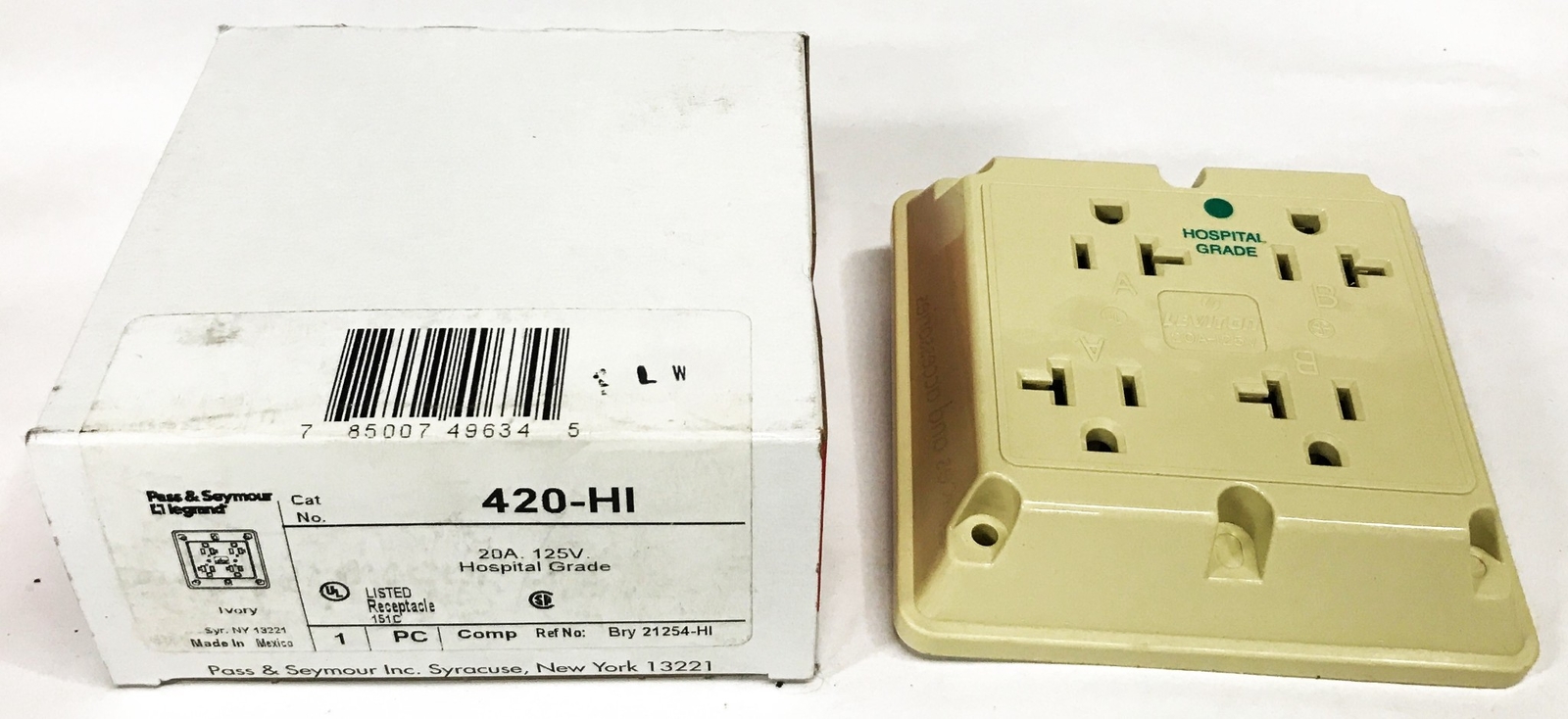 Pass & Seymour 2-Pole 20A 125V Quad Receptacle 420-HI NOS