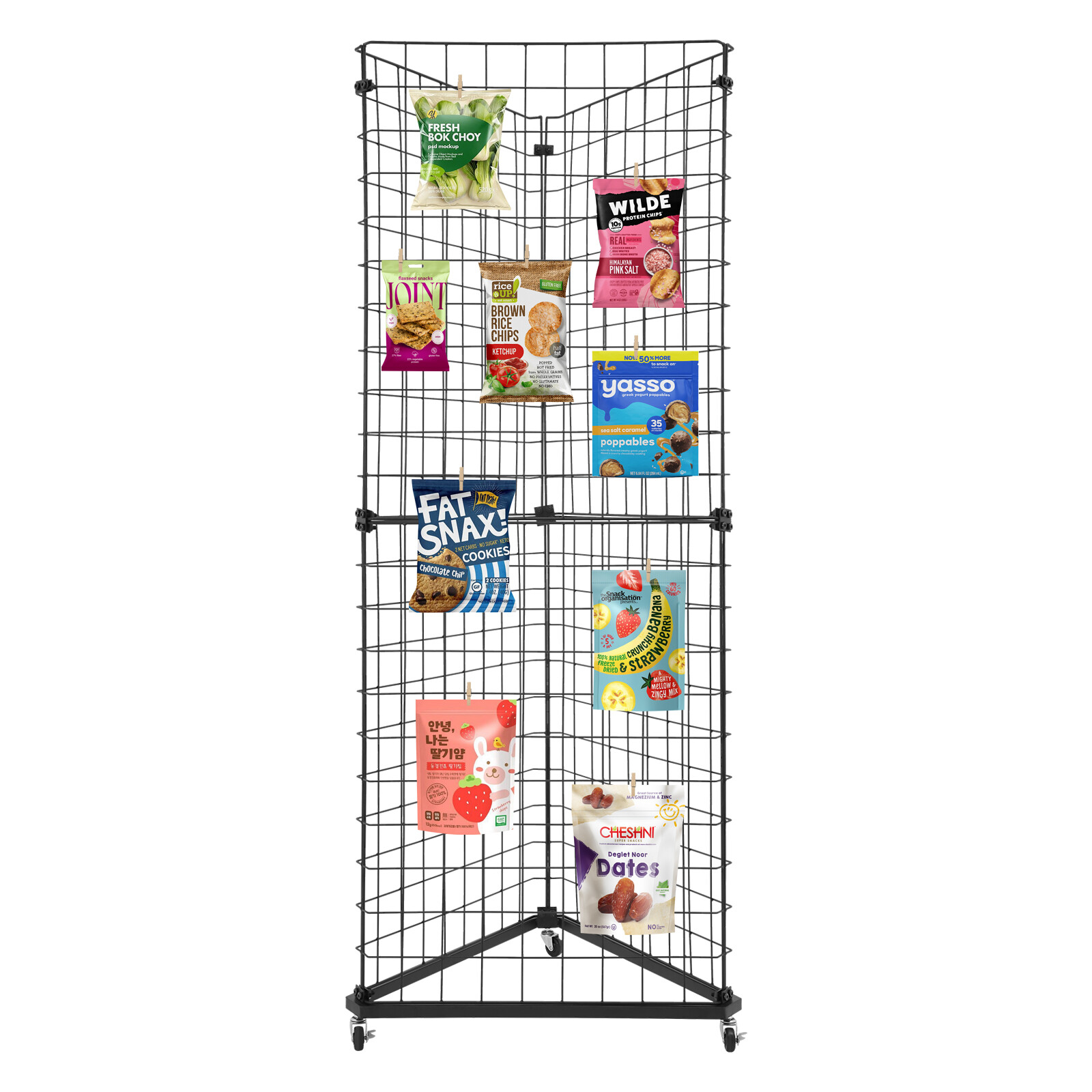 6' x 2' Triangle Display Stand Wire Grid Panel Tower Wire Grid Display Rack w/