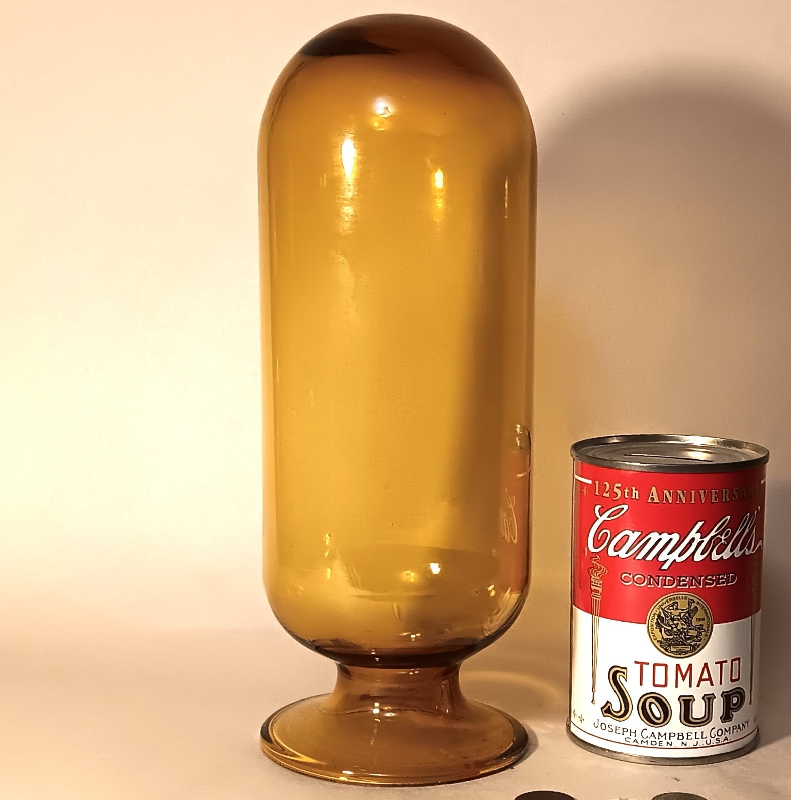MCM MONSTER vtg inverted glass apothecary jar dansk japan spice torpedo bottle