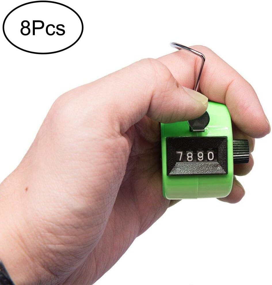 Versatile Pack of 8 Click Counters - Colorful Tally Tools for Any Activity