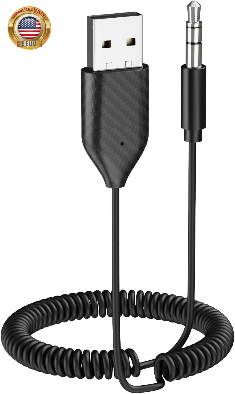 Aux to Bluetooth 5.2 Adapter 3.5Mm Bluetooth Receiver with Built-In Microphone A