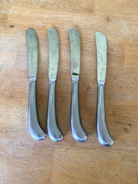4 BLUNT HOLLOW PISTOL KNIVES Oneida Northland POST ROAD Stainless Steel VGUC