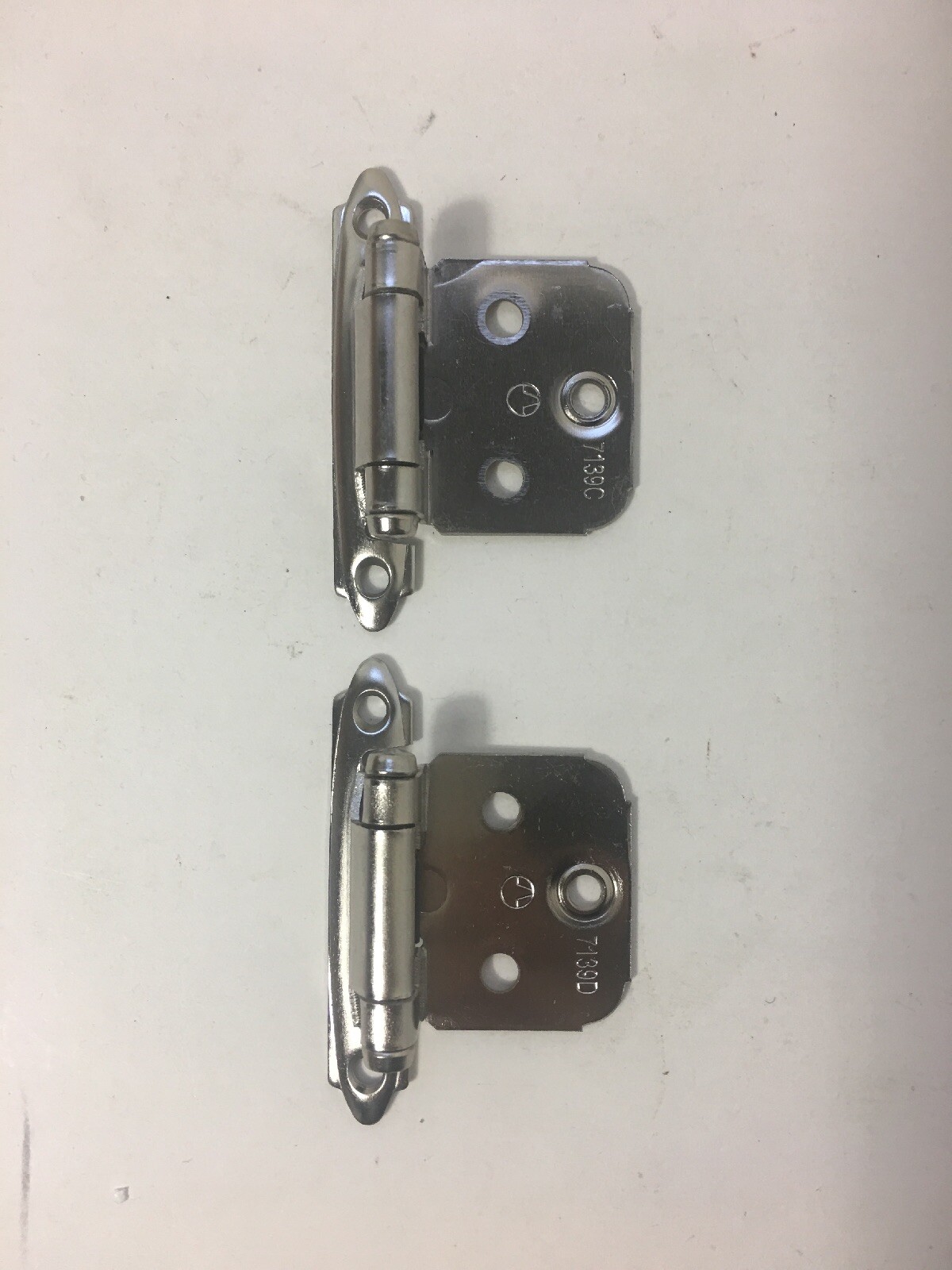 Amerock BP342826 Self-Closing Hinge, Face Mount, 3/8" Inset, Chrome Lot Of 2