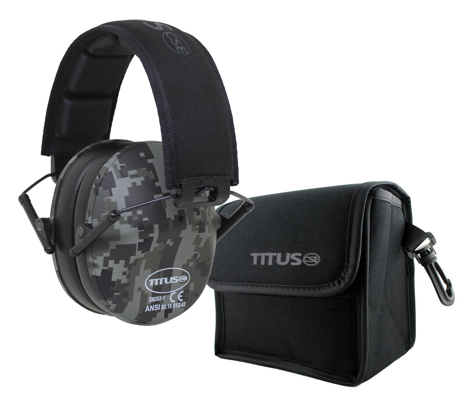 Black Camo Shooting Range Earmuff Noise Reduction HIGHEST NRR LOW PROFILE 34
