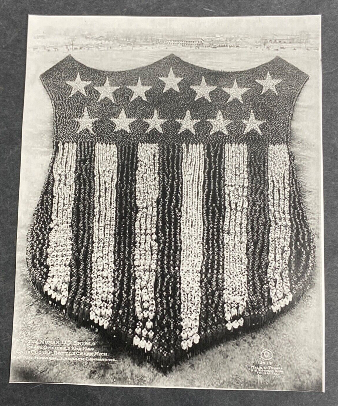 Reproduction WWI US Army Officer & Soldiers Formation Shield Photo