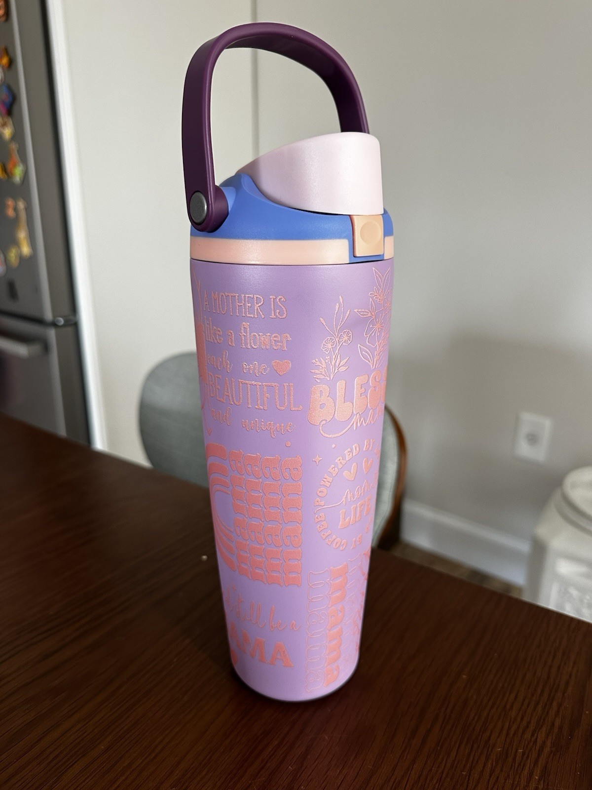 Mothers Day Gift Owala Style Water Bottle Purple Pink