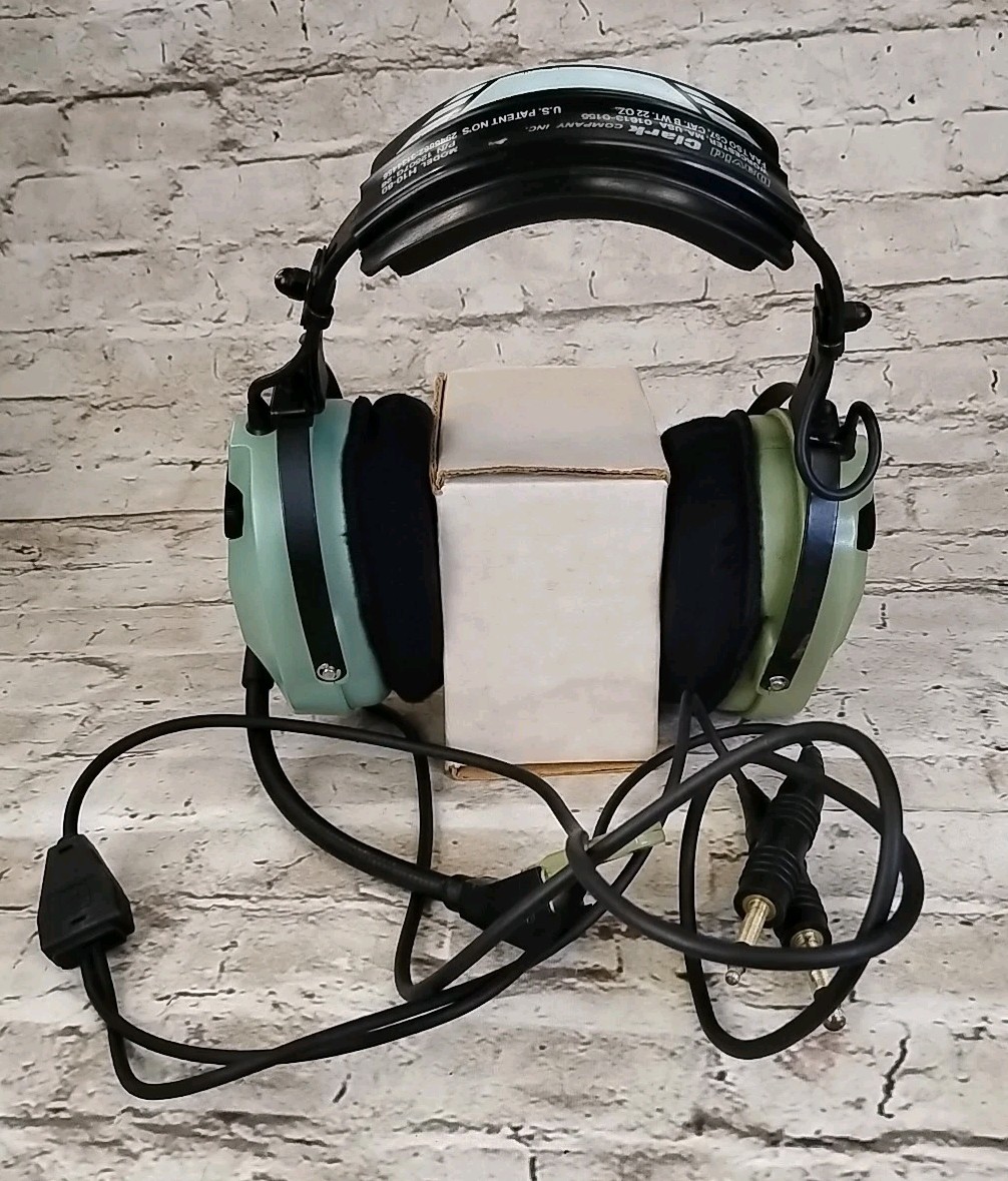 DAVID CLARK H10-80 AVIATION HEADSET W/ M-4 MICROPHONE DUAL PLUG GREAT CONDITION
