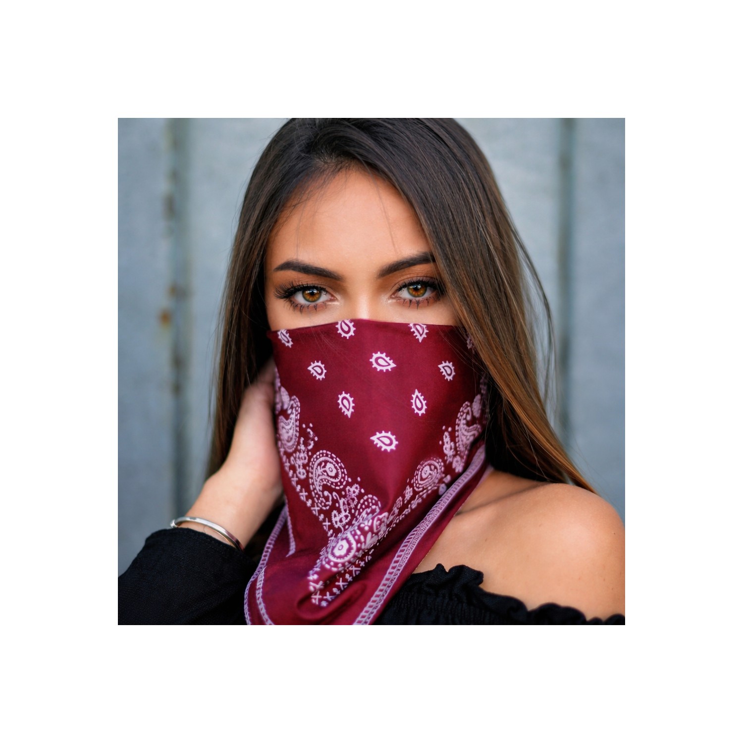 Paisley Bandana Set of 3 Cotton Head Wrap Face Cover Neck Gaiter Unisex