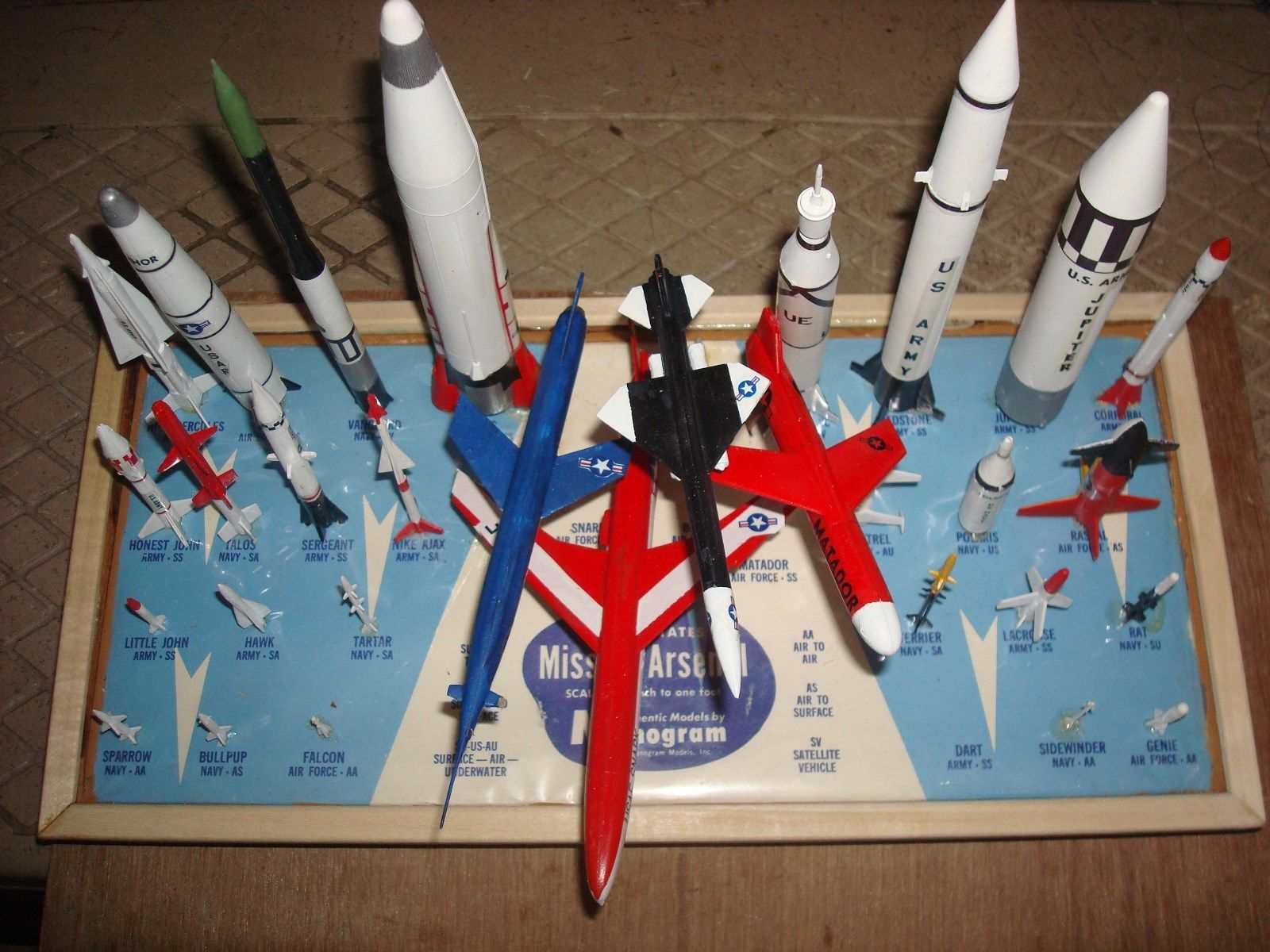 REPRODUCTION DECALS: MONOGRAM 1958 "MISSILE ARSENAL" [SPACE MISSILES TOO! ASK]