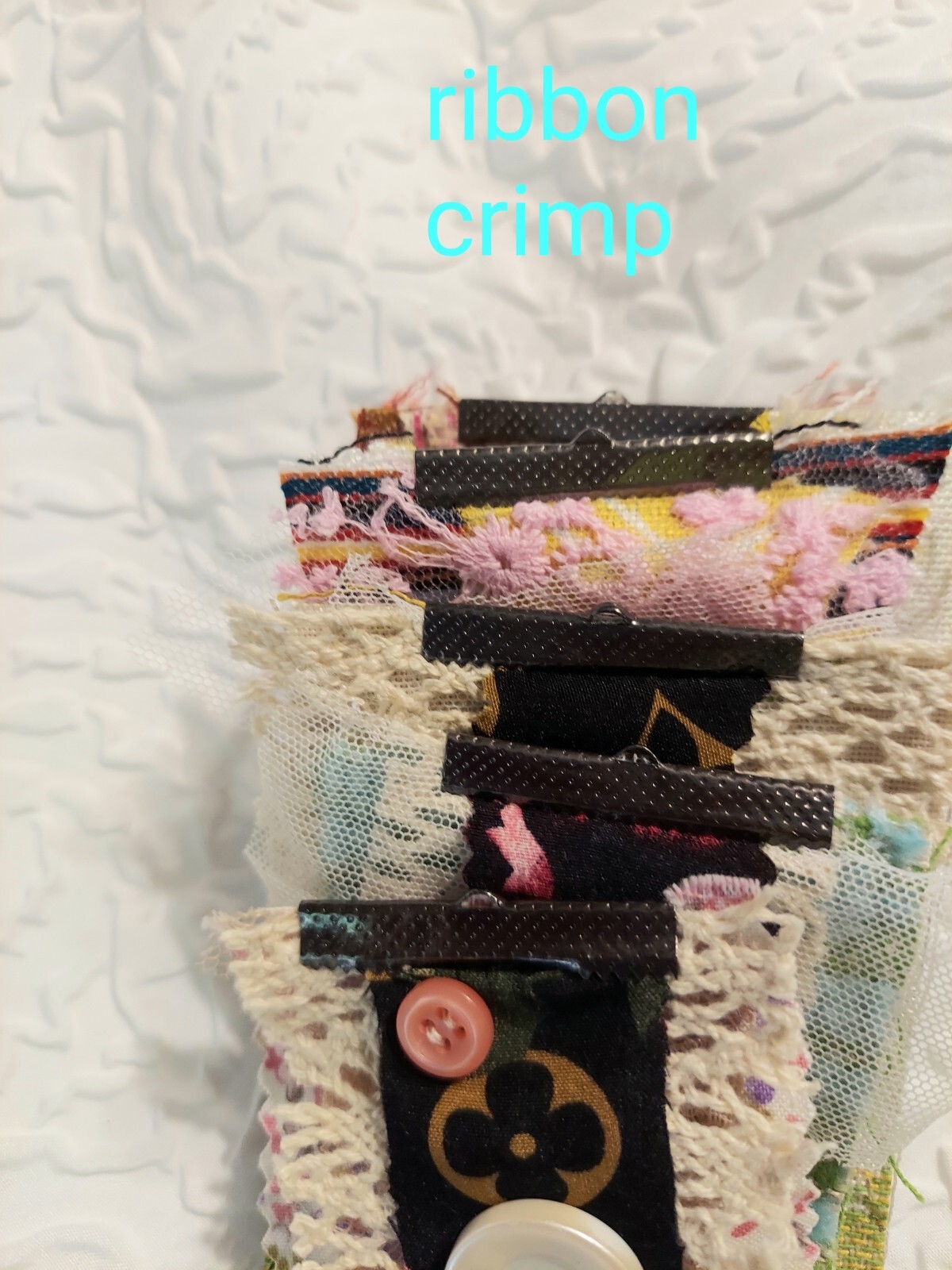 Fabric Lace Scrap Dangles. Rustic Junk Journal Boho Tassel Jewelry. Clusters.