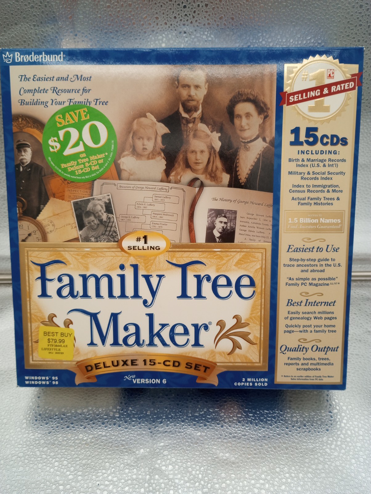 Family Tree Maker Deluxe 15 CD Set Version 6 ~ Broderbund 1992 For Win 95/98