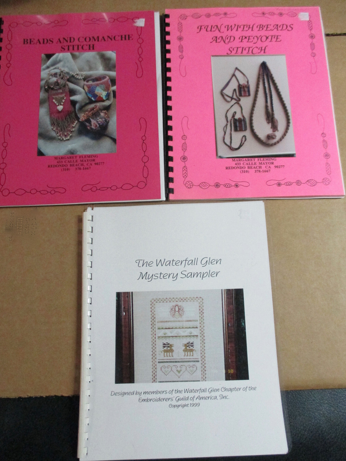 Embroiderers' Guild of America 3 Course Booklets 1990's Sampler & Beads Stitch