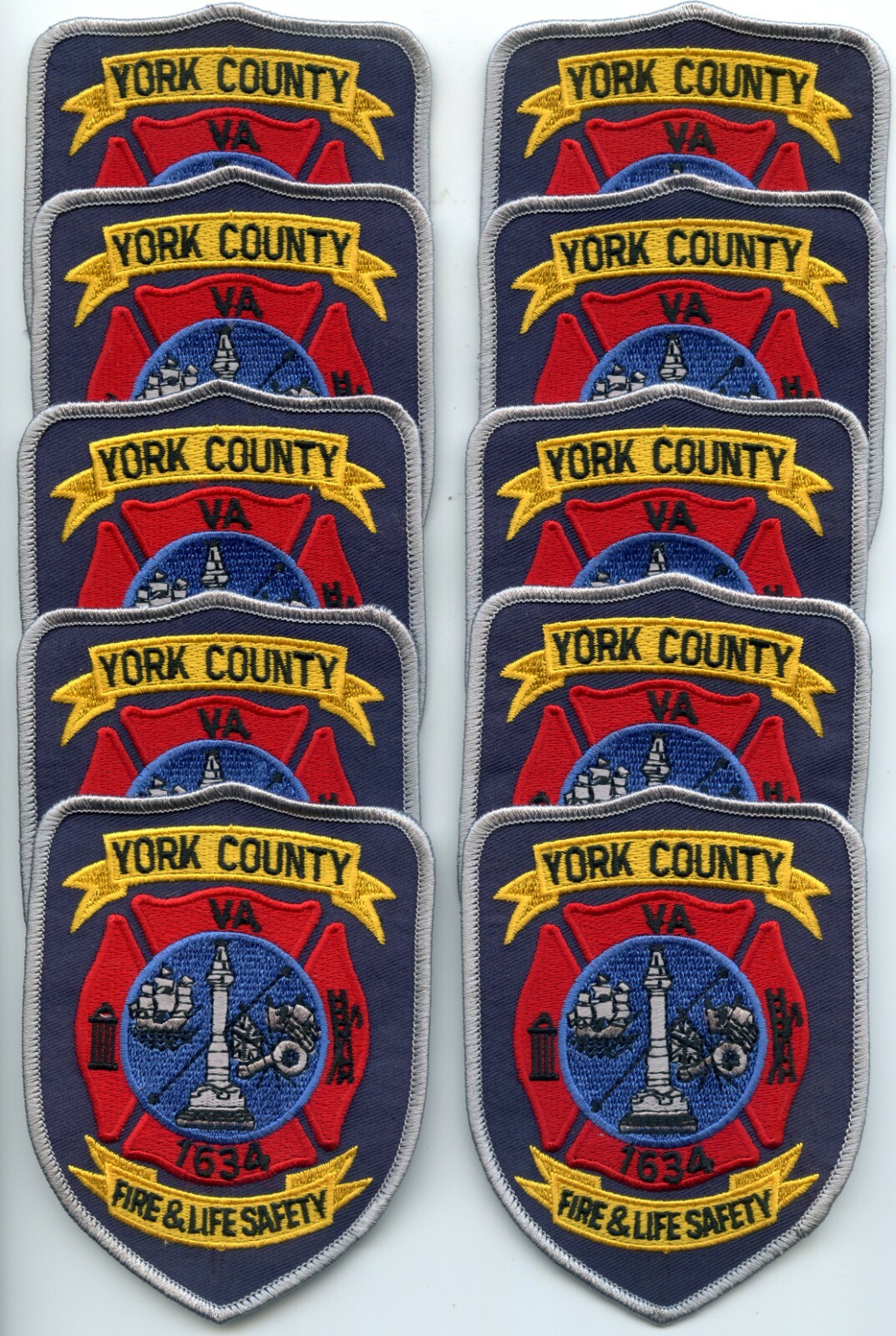 YORK COUNTY VIRGINIA Patch Lot Trade Stock 10 Fire Patches FIRE PATCH