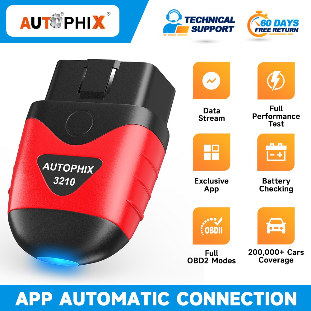 Autophix 3210 OBD2 Bluetooth Auto Diagnostic Tool for IOS Android Code Reader