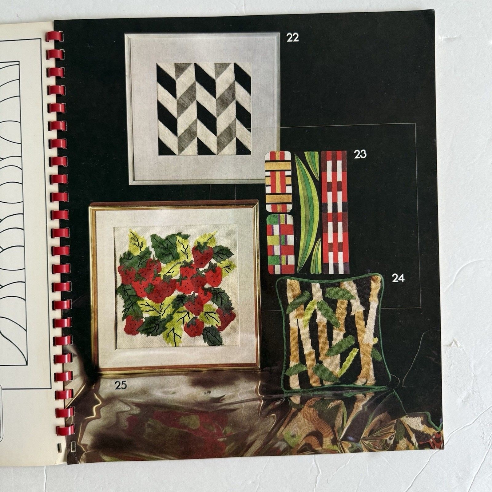 Vtg 1973 Lisbeth Perrone's Needlepoint Workbook Spiral Bound Canvas Embroidery