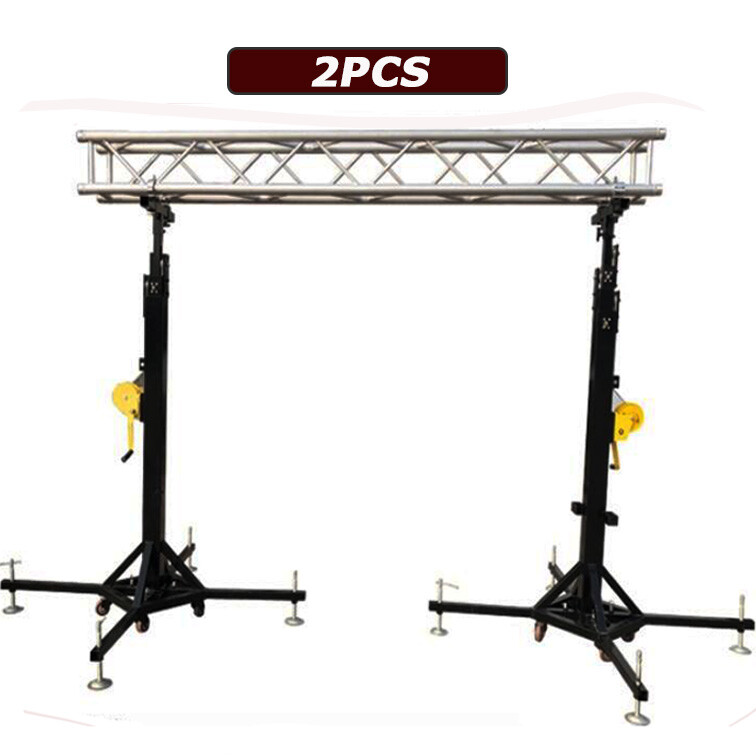 Two Heavy Duty 19FT Lighting Crank Stands 462LB & Universal T Adapter DJ Club US