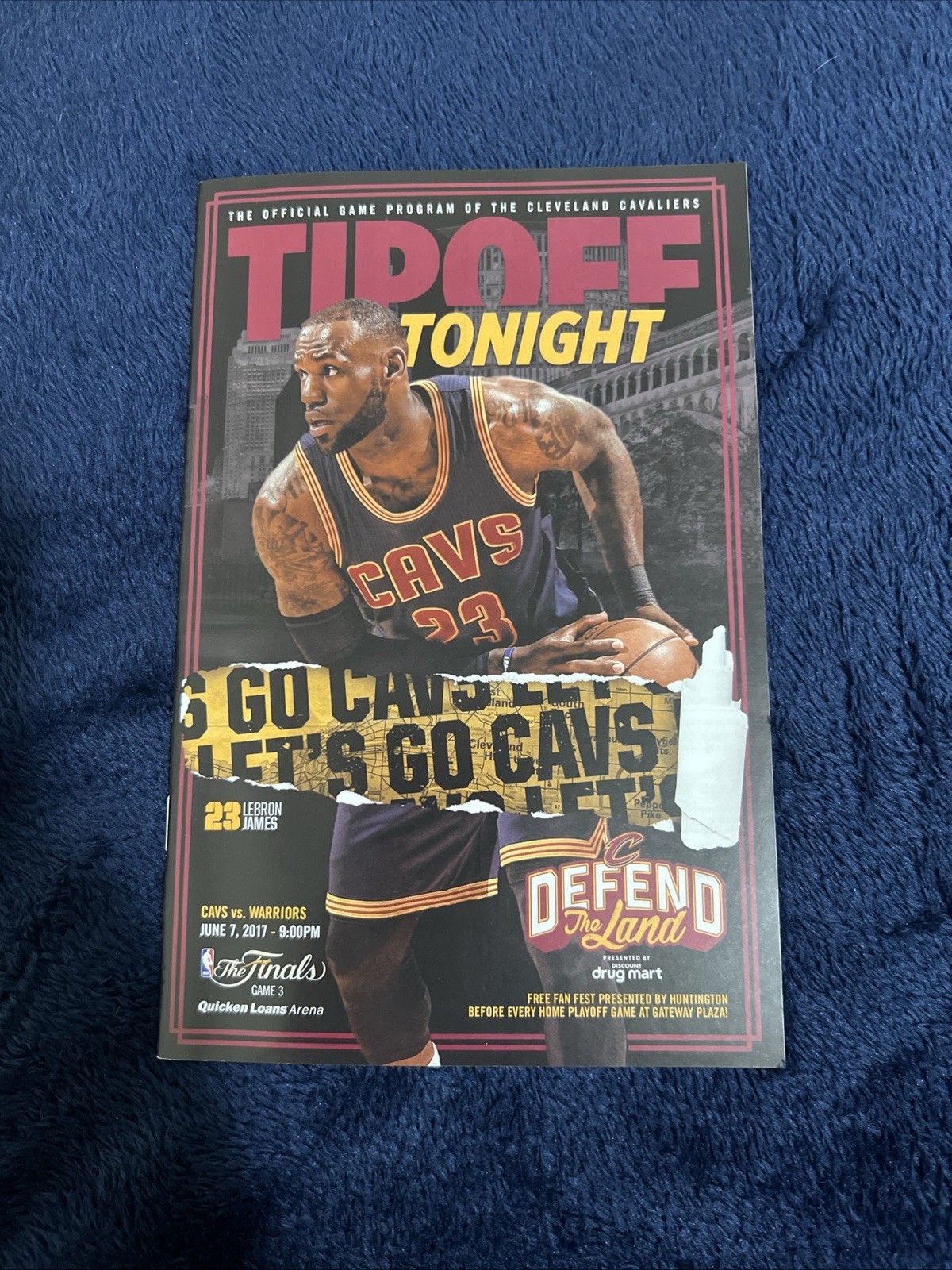 2017 NBA Finals Game 3 Tip Off Tonight Program LeBron James Warriors Cavs