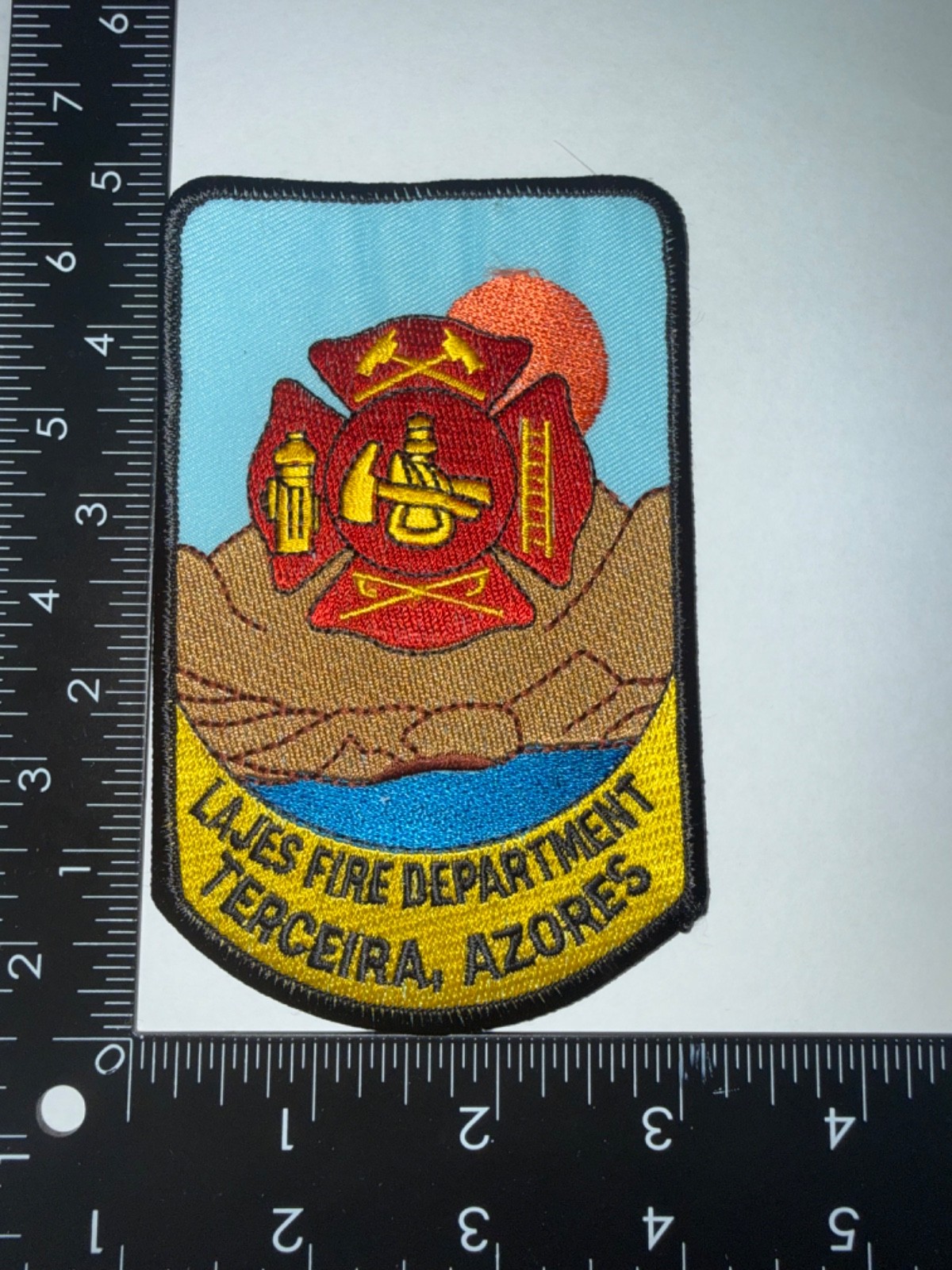 Lajes Fire Department Terceira Azores Portugal Patch Obsolete Embroidered