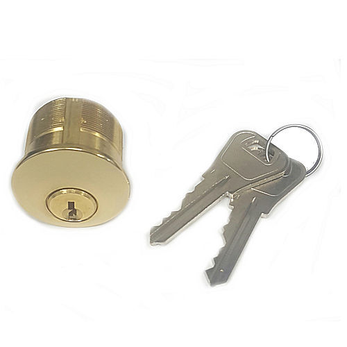 Ilco 7165-WA2-03P 1" Mortise Cylinder, WR3/WR5 Keyed Alike Brass Finish (2-Pack)
