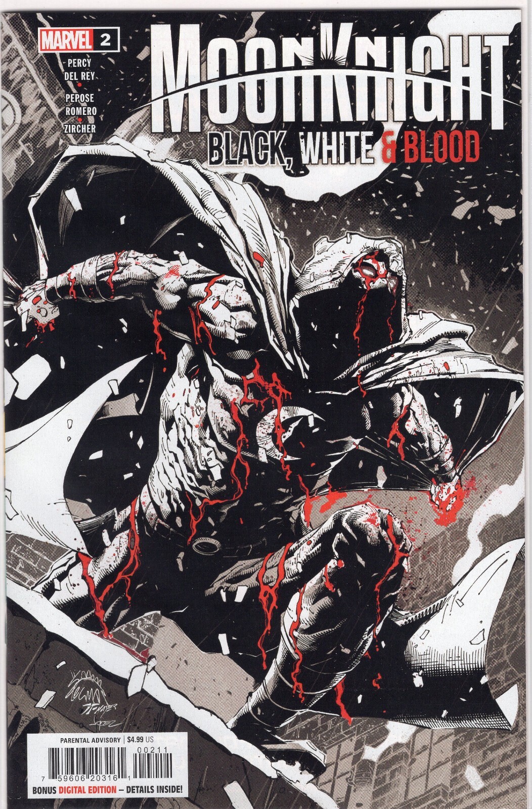Moon Knight Black White & Blood #2 Marvel Comics 2022 NM+