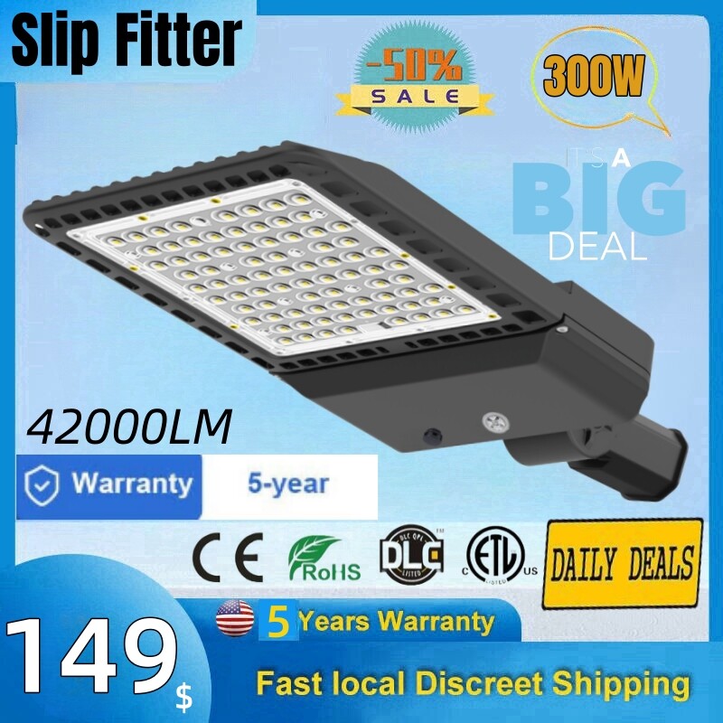 300W LED Parking Lot Light Commercial Outdoor Shoebox Street Pole Lights Fixture