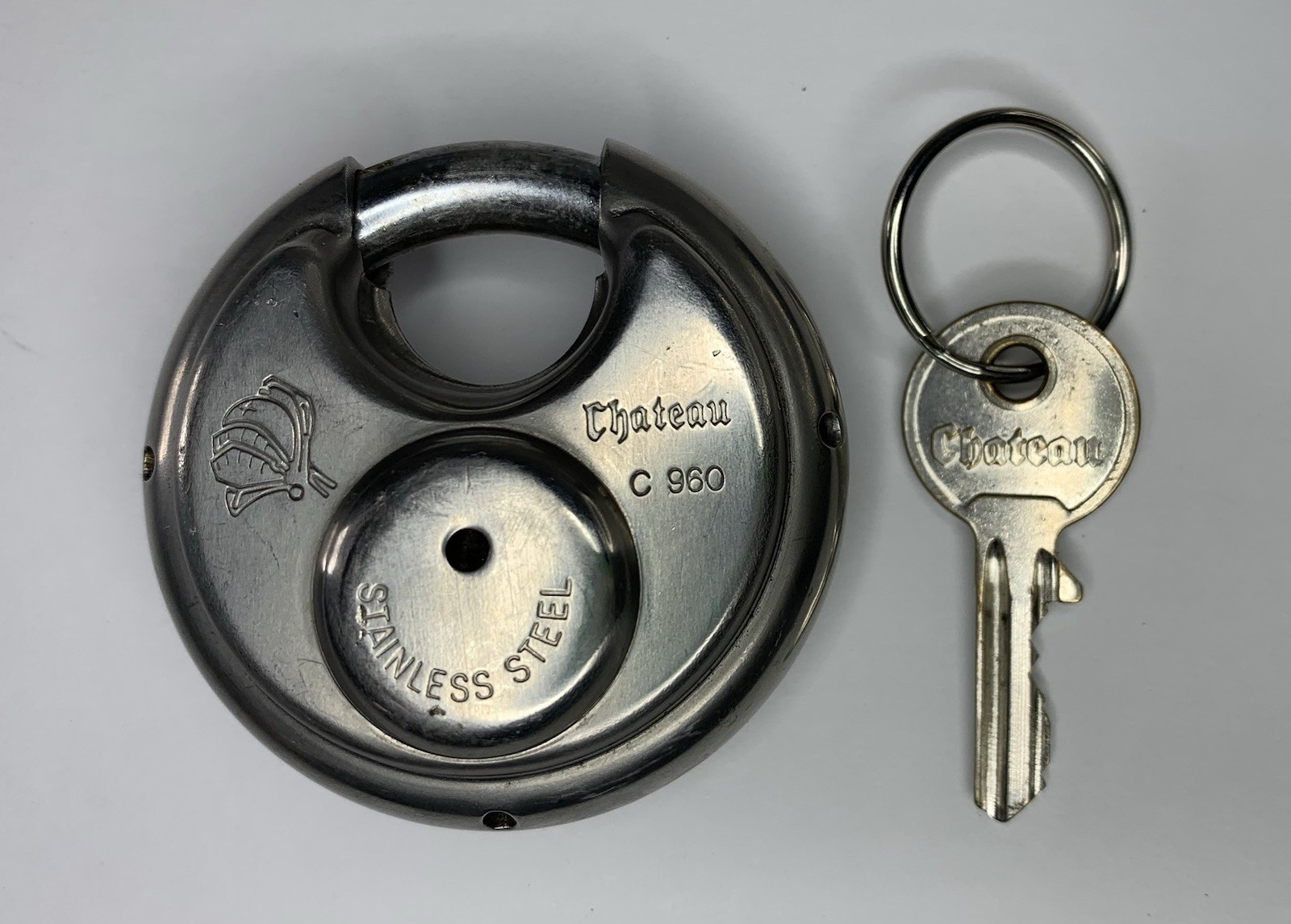 Chateau Hardened Stainless Steel Padlock C-960 w/Key Tested/Working