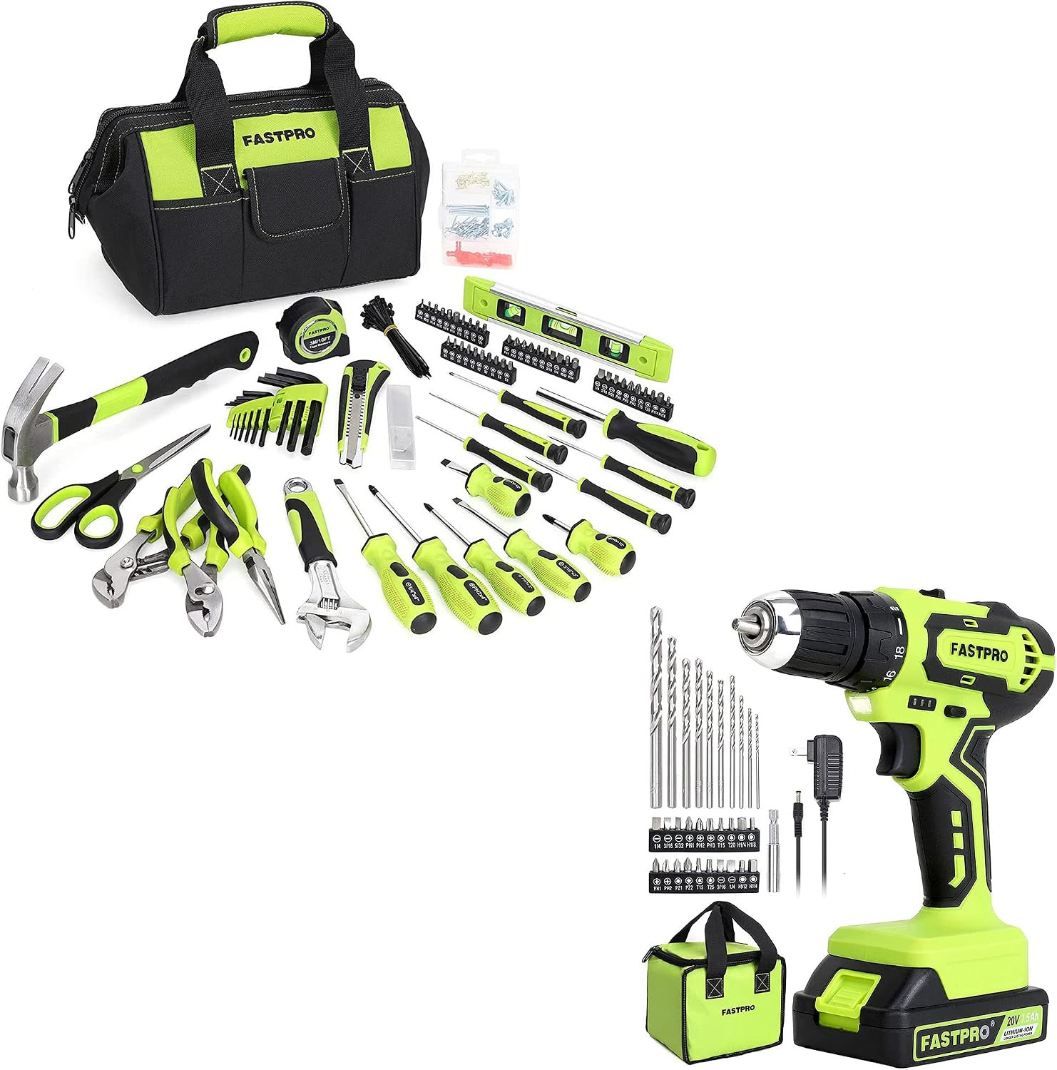 Ultimate 220-Piece Tool Set with 20V Max Cordless Drill for Home Projects