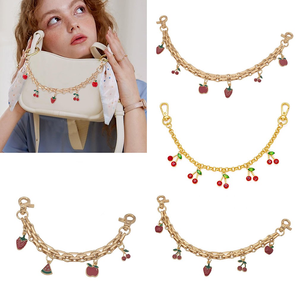 Fashion Alloy Fruit-Themed Bag Chain for Purse and Clothing Accessories