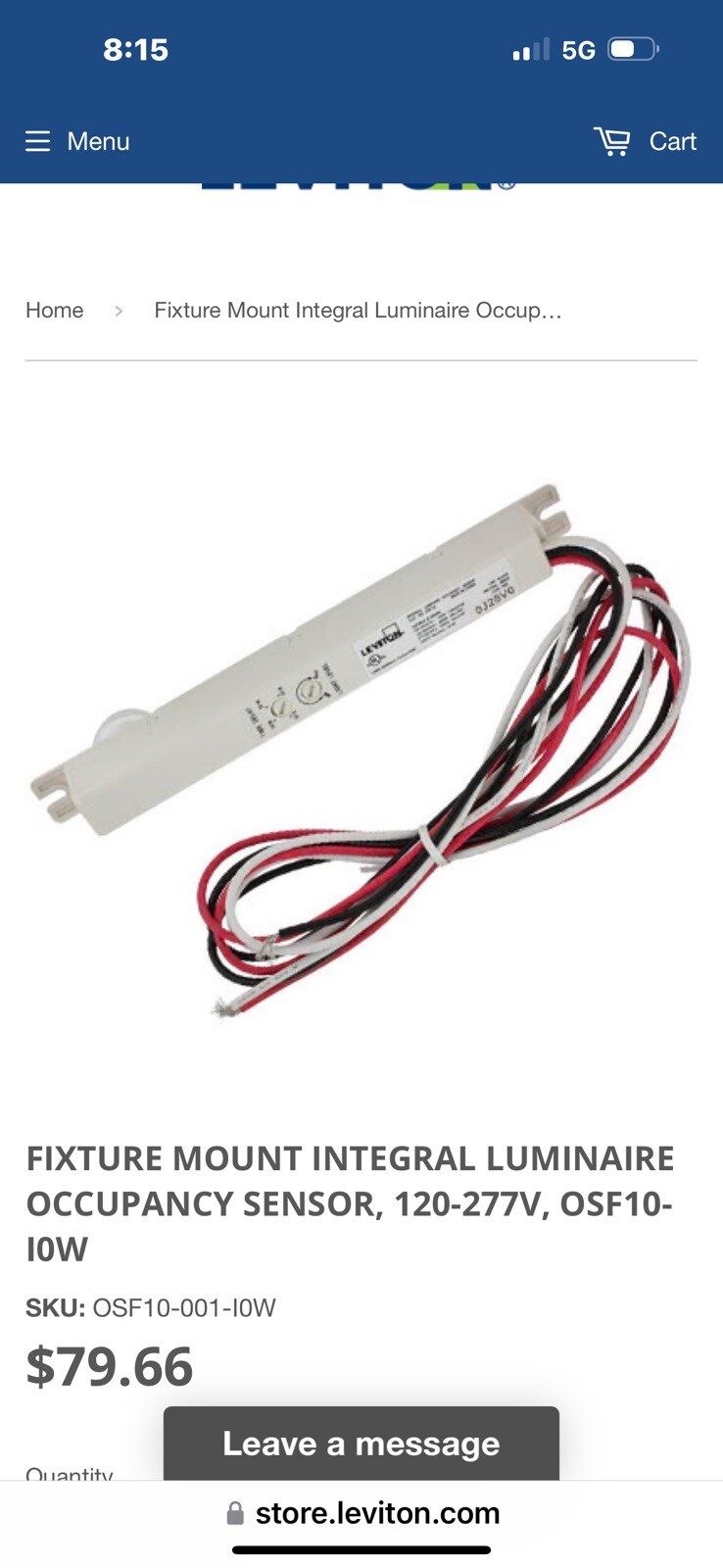 leviton fixture occupancy sensor