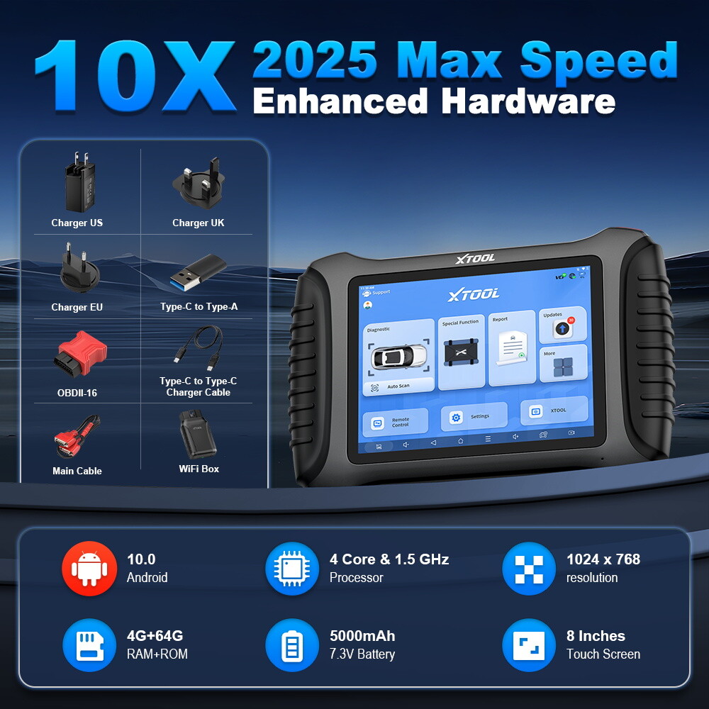 XTOOL IP900BT Wireless OBD2 Bidirectional Diagnostic Scanner Car ECU Coding FCA