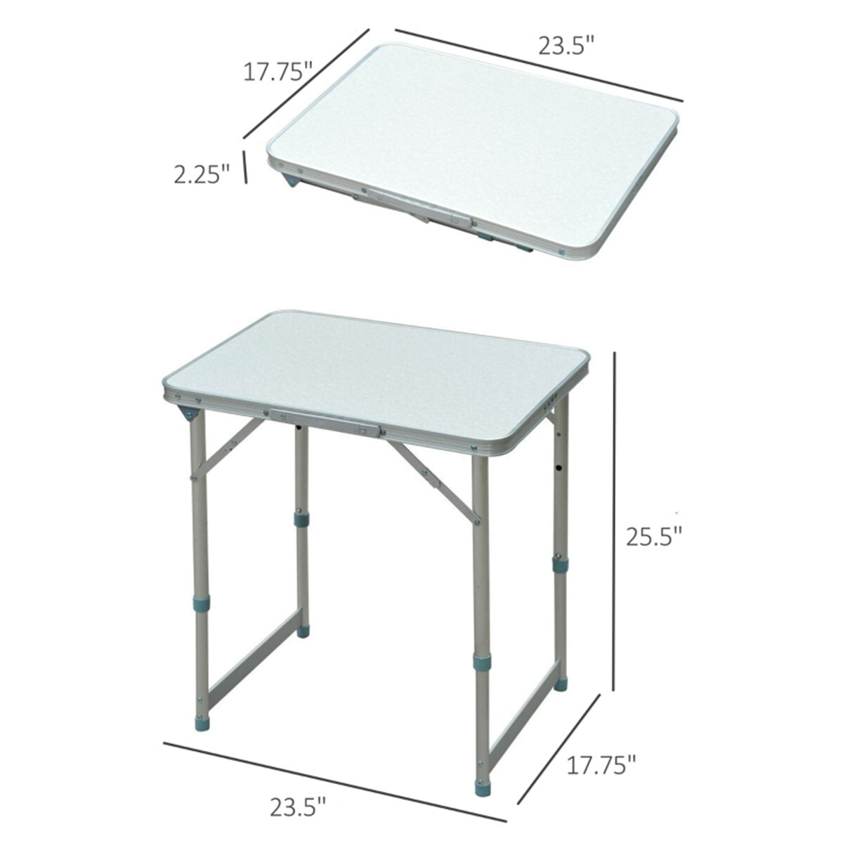 Portable Camping Table Dining Table Silver