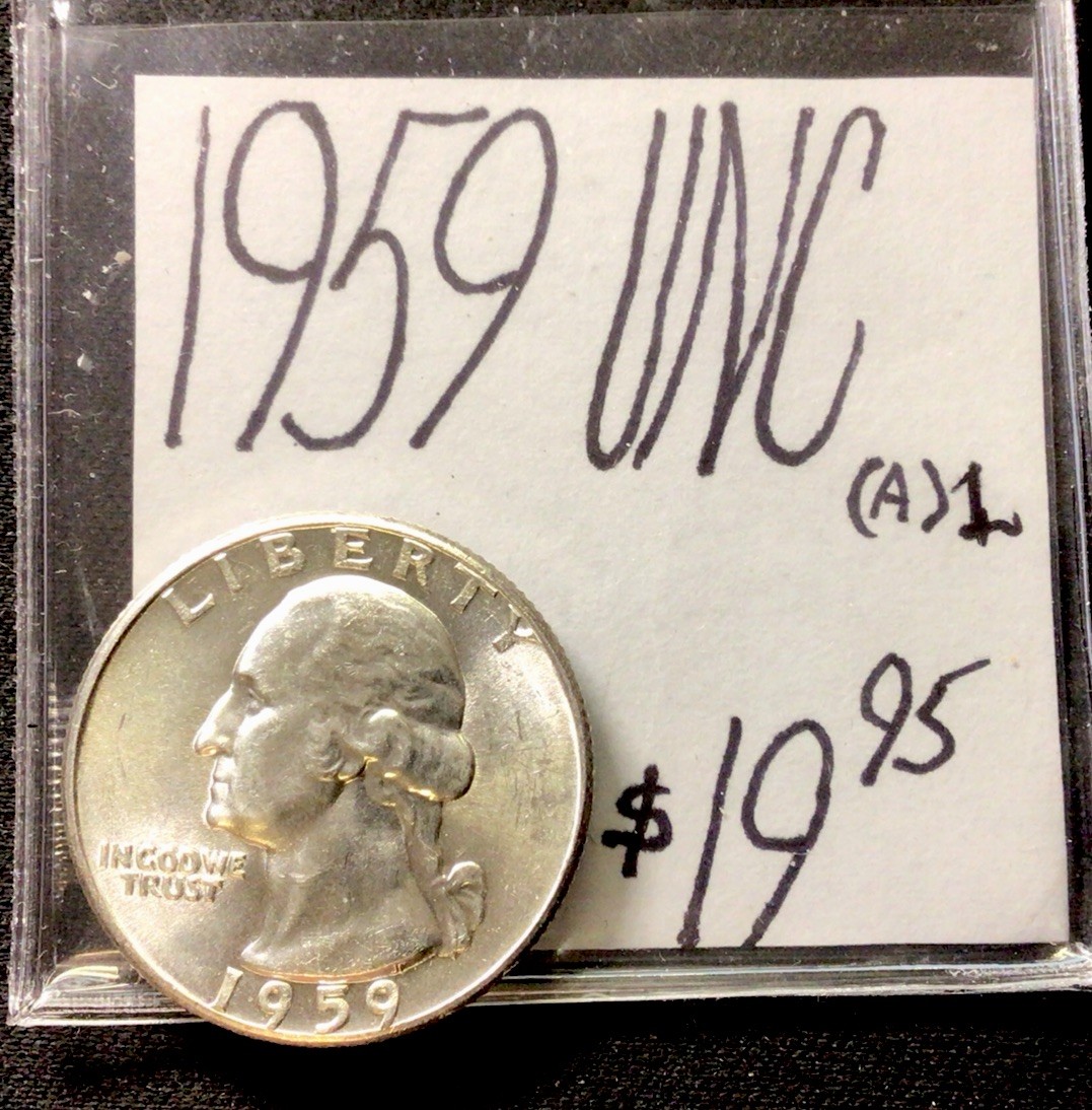 1959 D  Washington Silver Quarter (UNC) Uncirculated! ENN Coins