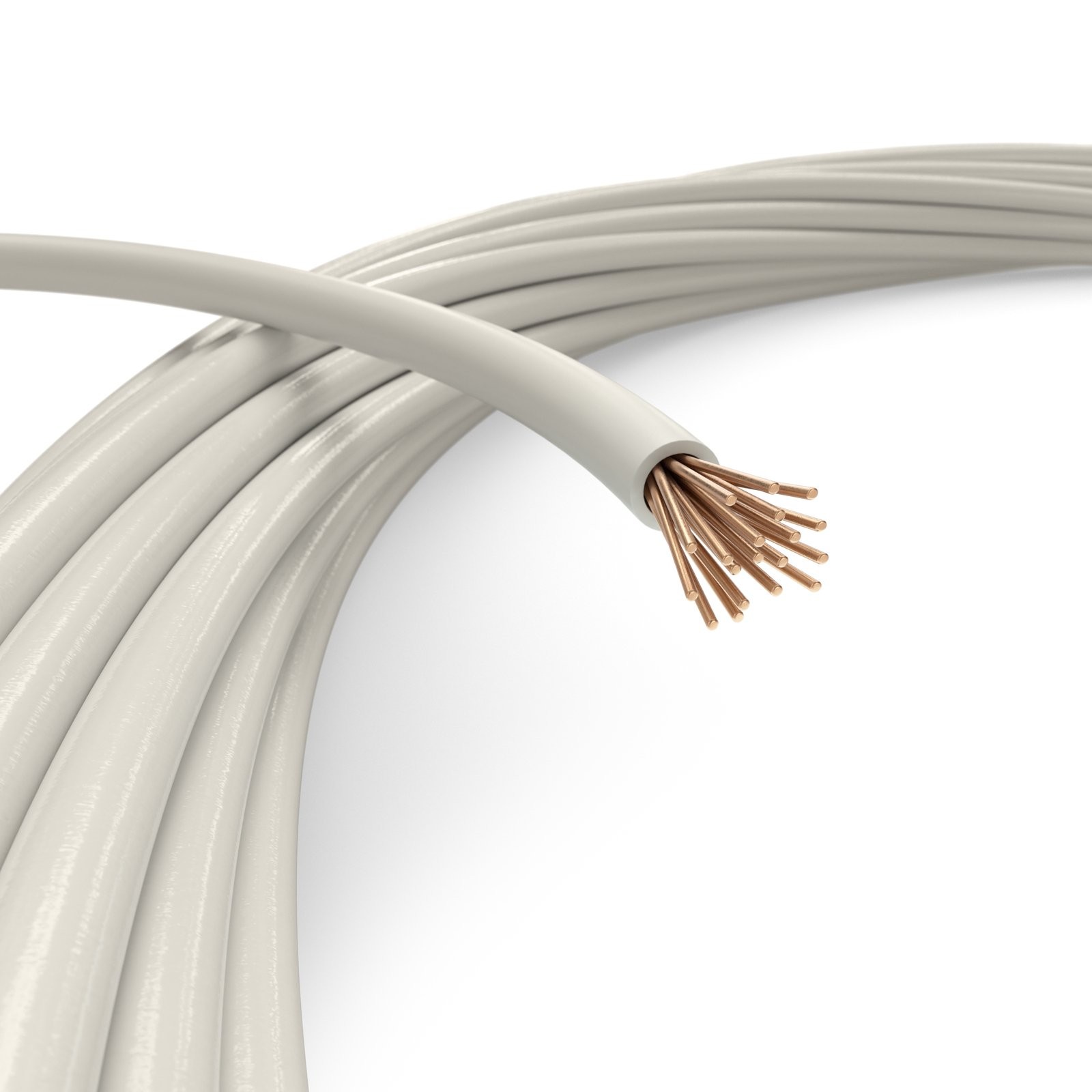 14 AWG White THHN / THWN - Stranded Copper Electrical Wire, 50 Feet (15 Meter)