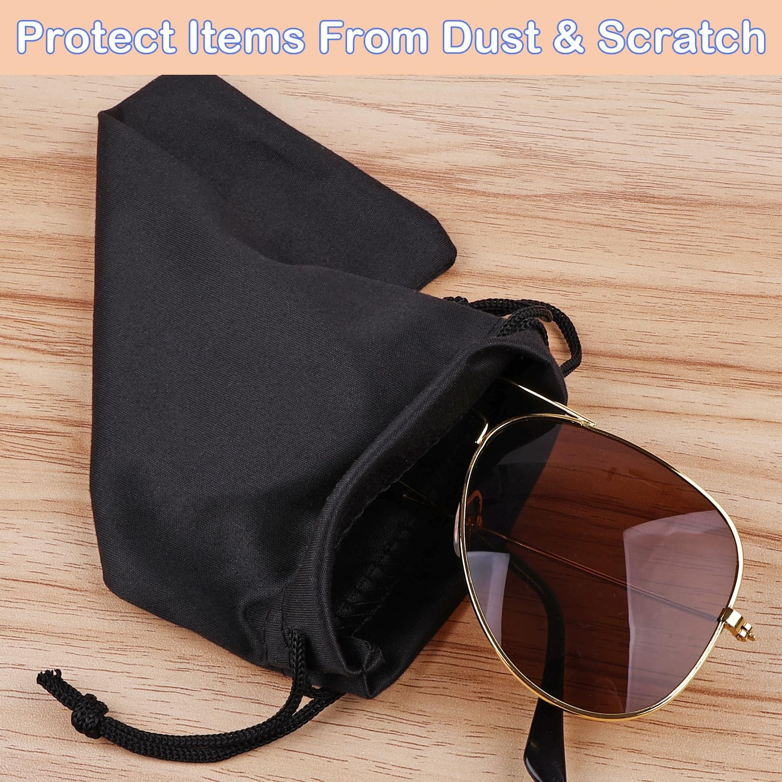 6 Pack Microfiber Soft Eyeglasses Pouch Sunglasses Case with Drawstring