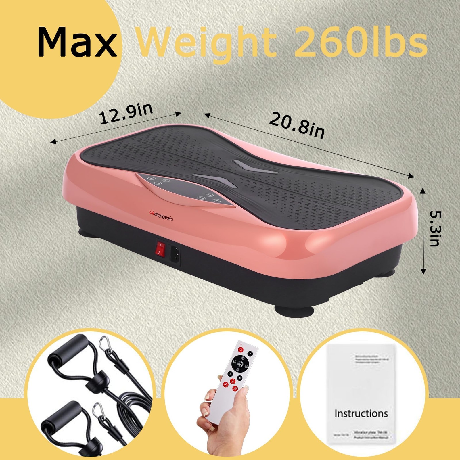 Vibration Plate Exercise Machine Vibration Platform for Weight Loss, Vibratio...