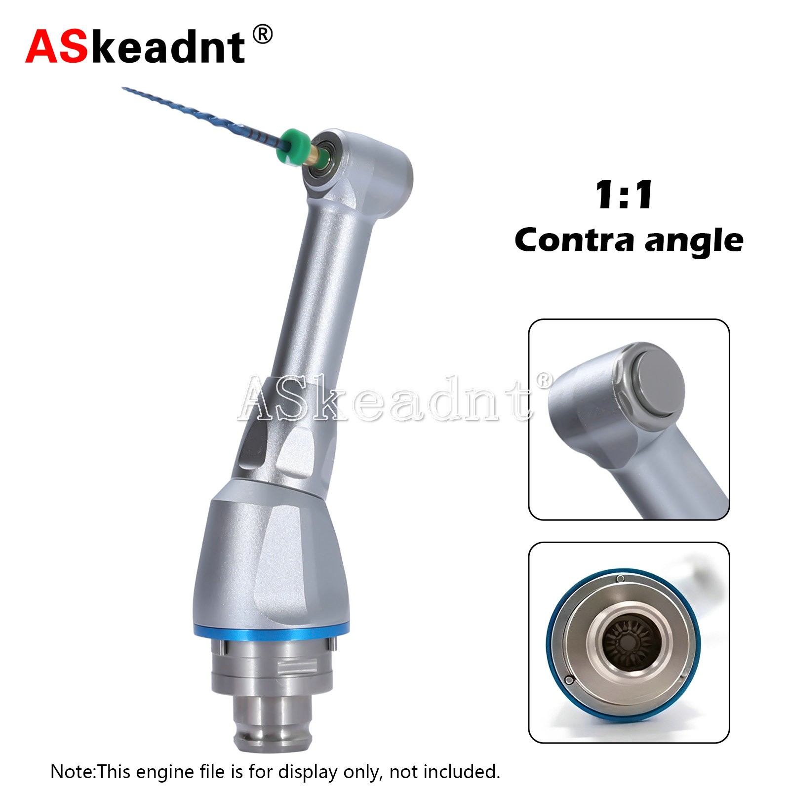 Dental 1:1 Reduction Contra Angle Head for Endodontic Motor Handpiece Push