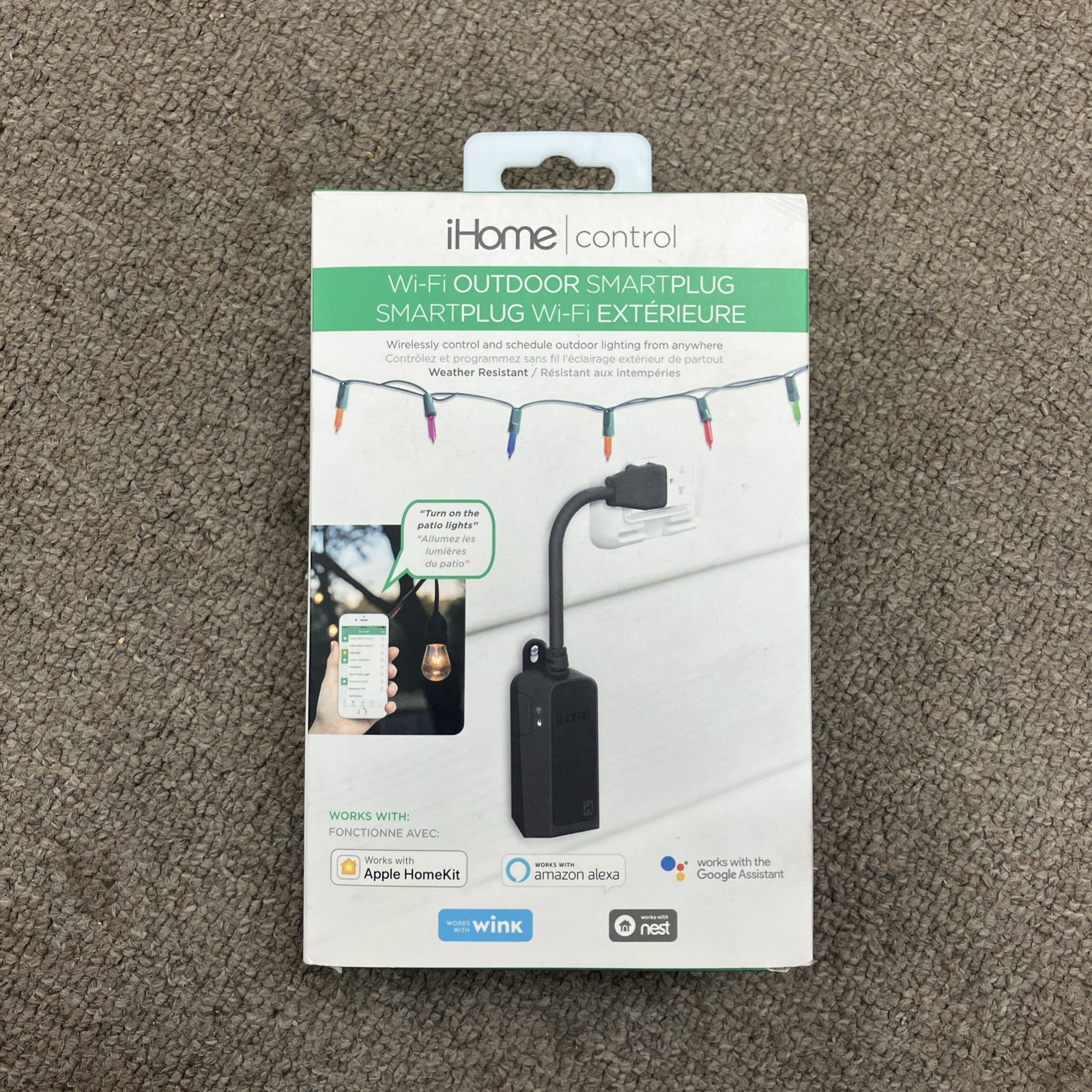 iHome ISP100BC Outdoor HomeKit Smart Plug Weather Resistant WiFi Holiday Lights!