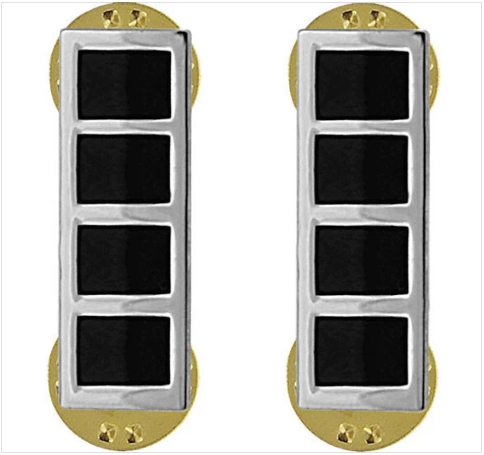 GENUINE U.S. ARMY RANK INSIGNIA: WARRANT OFFICER 4 - NICKEL PLATED